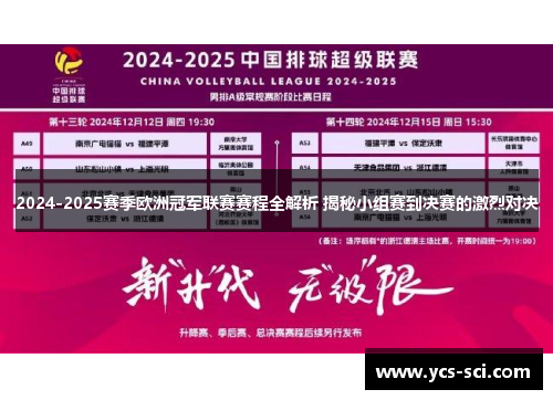 2024-2025赛季欧洲冠军联赛赛程全解析 揭秘小组赛到决赛的激烈对决